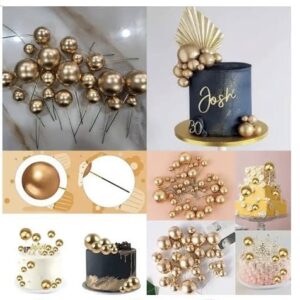 GOLDEN FAUX BALL TOPPER PACK OF 20PCS