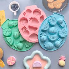 Fruits Shape Silicone Fondant,Jelly And Chocolate Mold 9 Cavity
