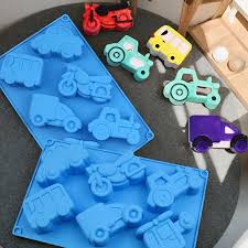 6 In 1 Creative Airplane Car Motorcycle Model Silicone Cake Mould