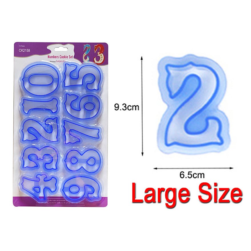 LARGE NUMBER FONDANT COOKIE CUTTER SET